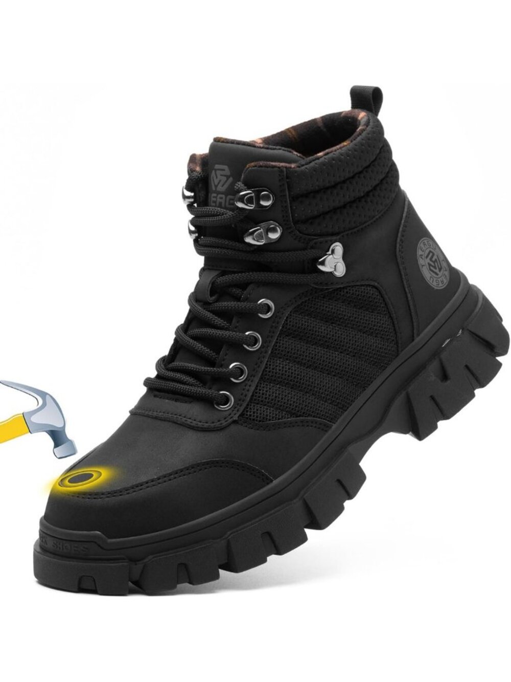 Waterproof Steel Toe Work Boots for Men - Comfortable, Lightweight, Non-Slip